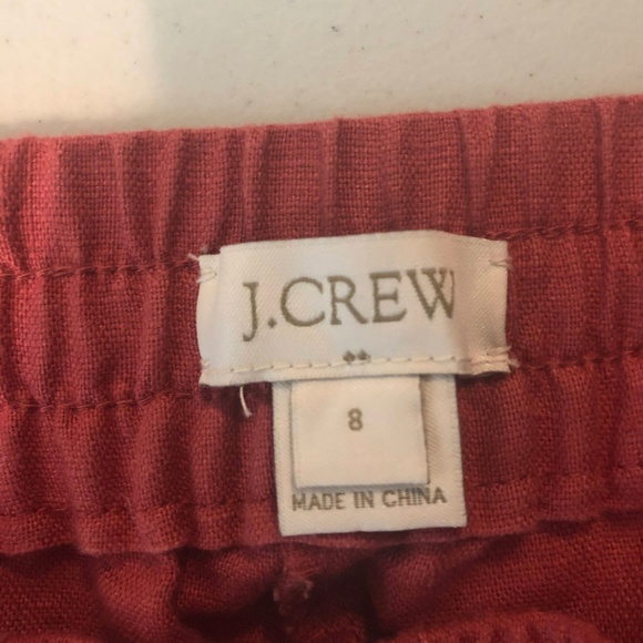 J.Crew Linen-Cotton Drawstring Pants Old Red - Picture 2 of 4